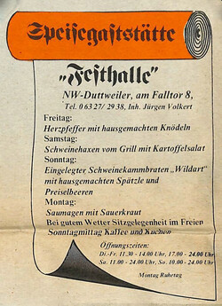 Anzeige Stadtanzeiger Weinfest 1984